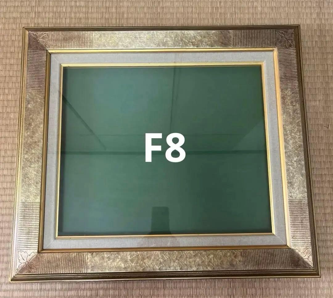 金色 彫刻入り 油彩額縁　F8