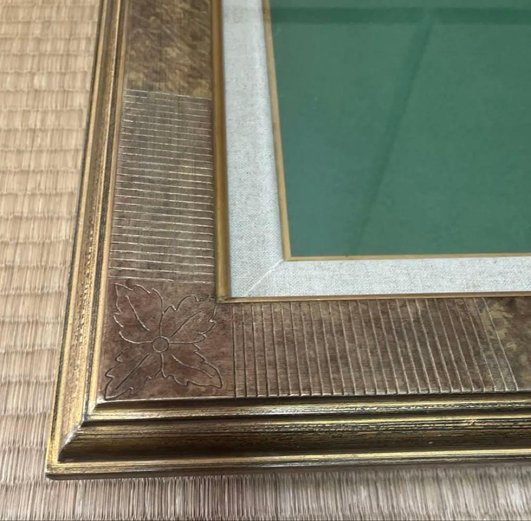 金色 彫刻入り 油彩額縁　F8