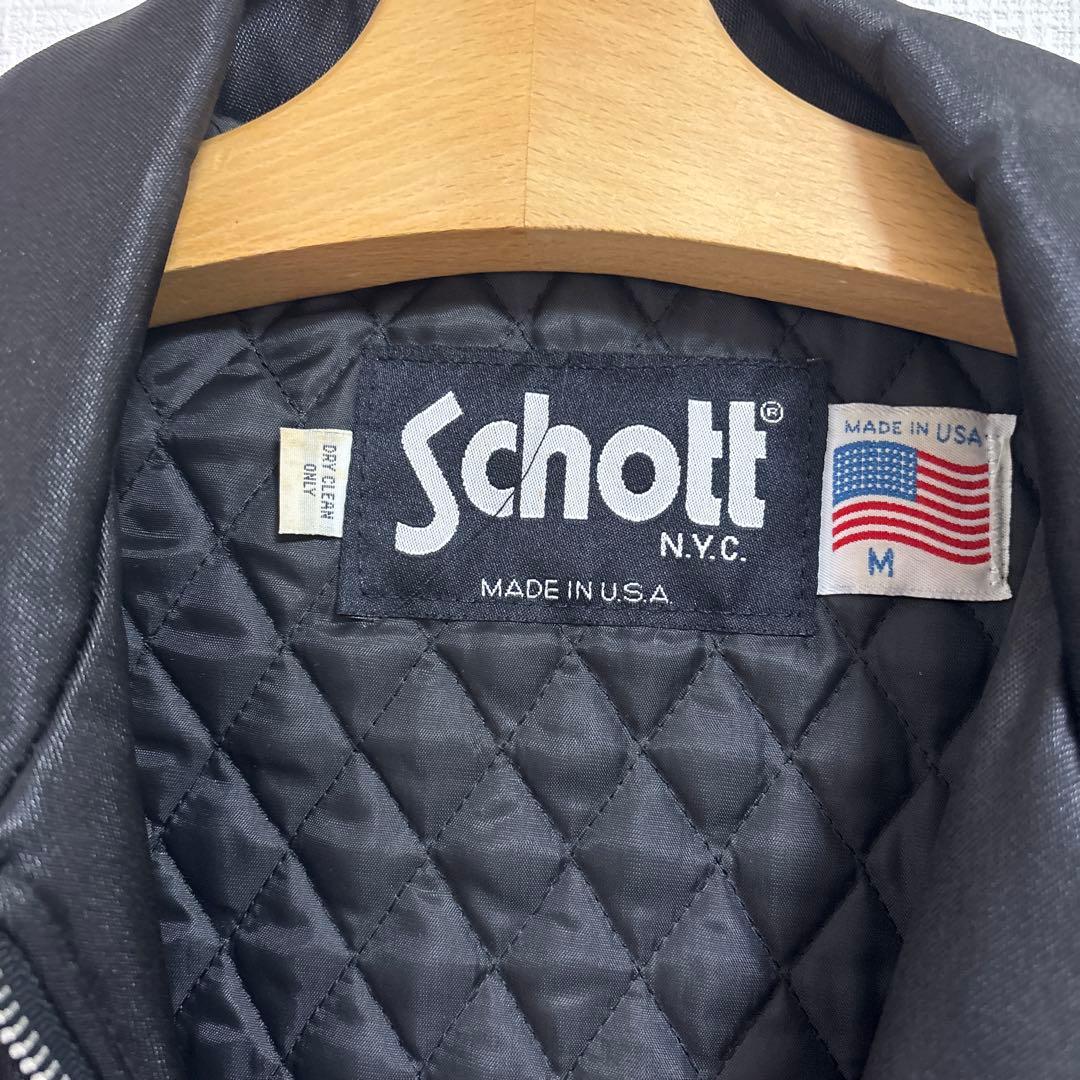 【希少価値あり】Schott ブラック ジャケット Mサイズ