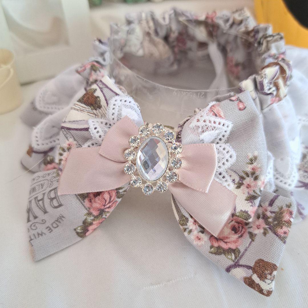 幅広シュシュ、ハロウィン限定、スイートロリータ(シルバー)わんちゃん猫ちゃん用