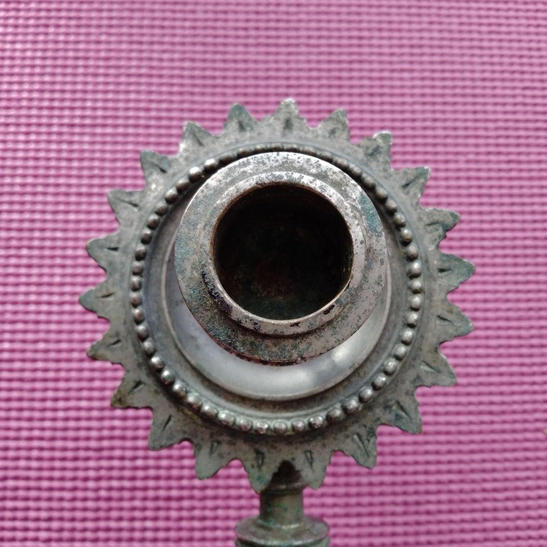 アンティーク金属製キャンドルホルダー2個セット