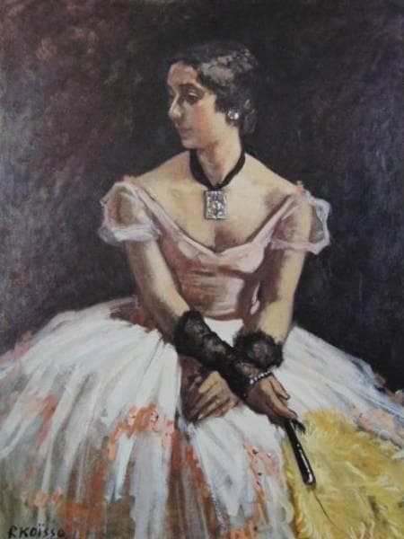 小磯良平、踊りの前、希少画集画、新品額装付、状態良好