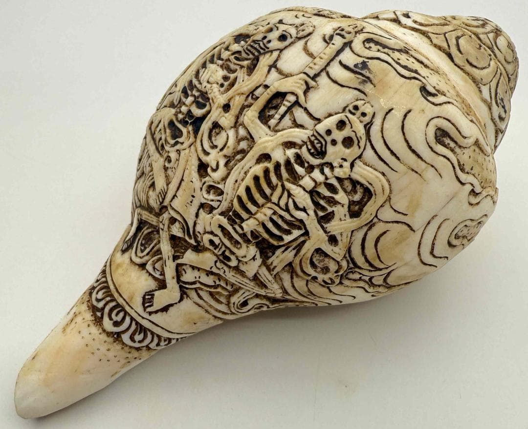 チベット密教法具　法螺貝（シャンカ）チティパティ-1