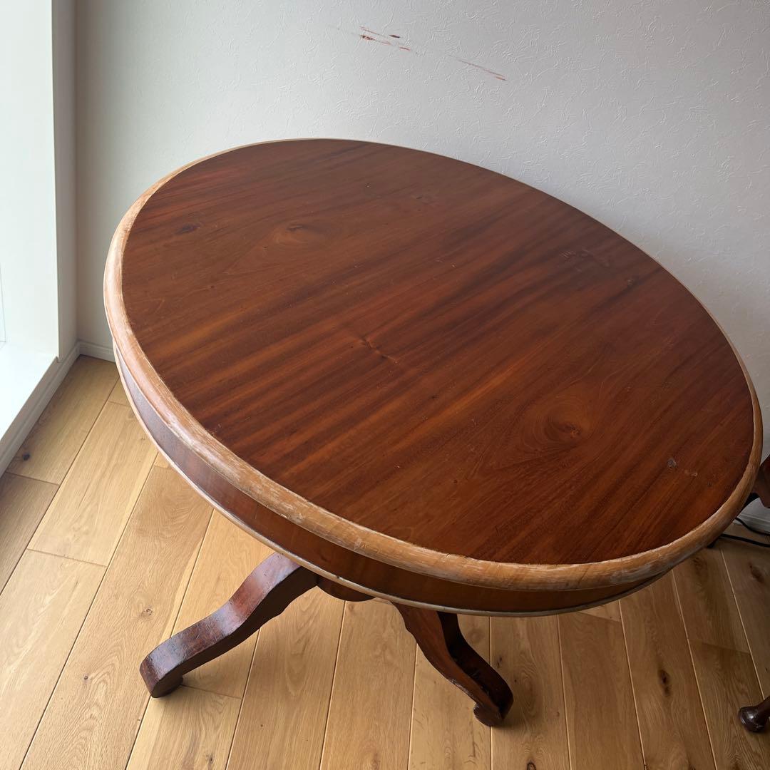 英国製　チーク材　アンティーク　ダイニングテーブル