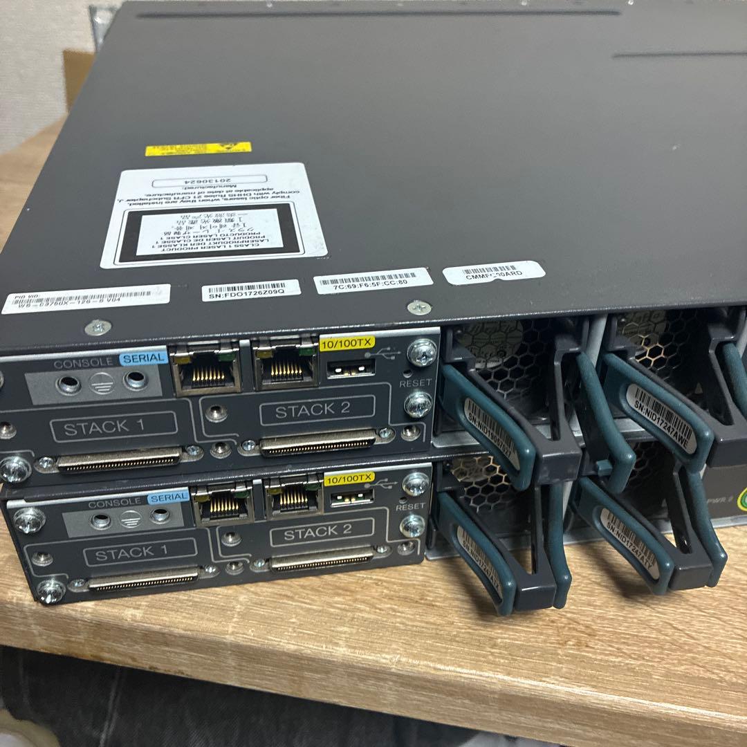 Cisco WS-C3750X-12S-S × 2台セット