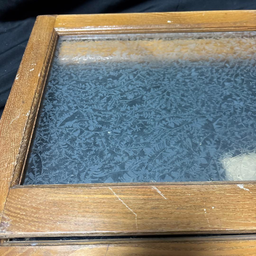 アンティーク 昭和レトロ 木製 建具 窓枠 引き戸　ガラス扉 曇りガラス　DIY