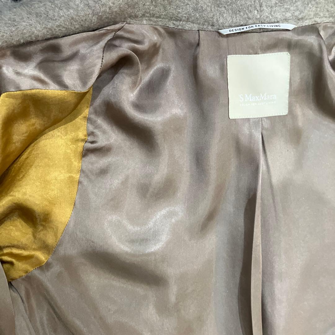 s`MAXMARA エスマックスマーラ　アルパカ混コート 40 グレージュ