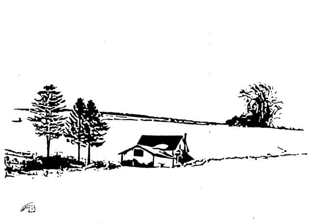 ポツンと一軒家の切り絵です！