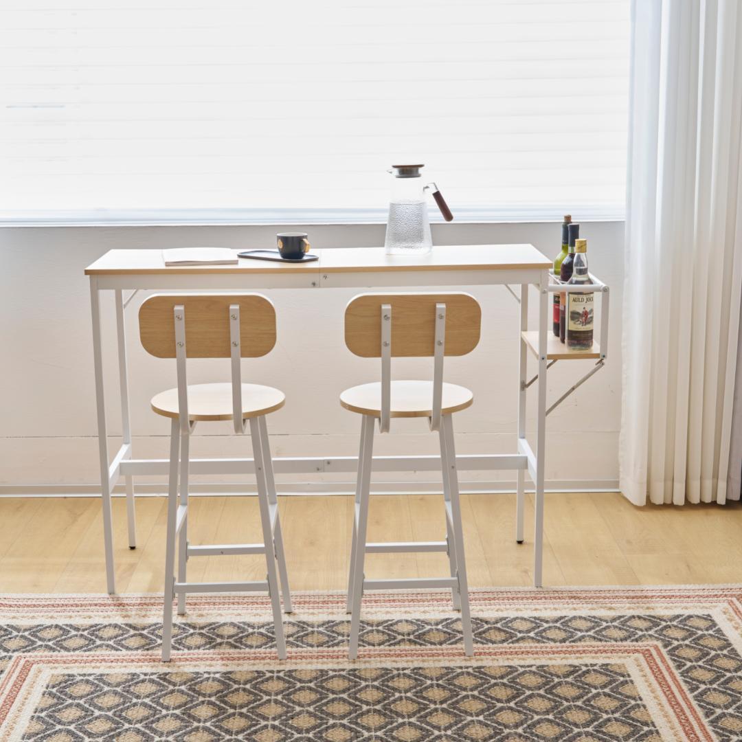 【ナチュラル】カウンターテーブルスツール 3点セットハイテーブル木製 カウンター