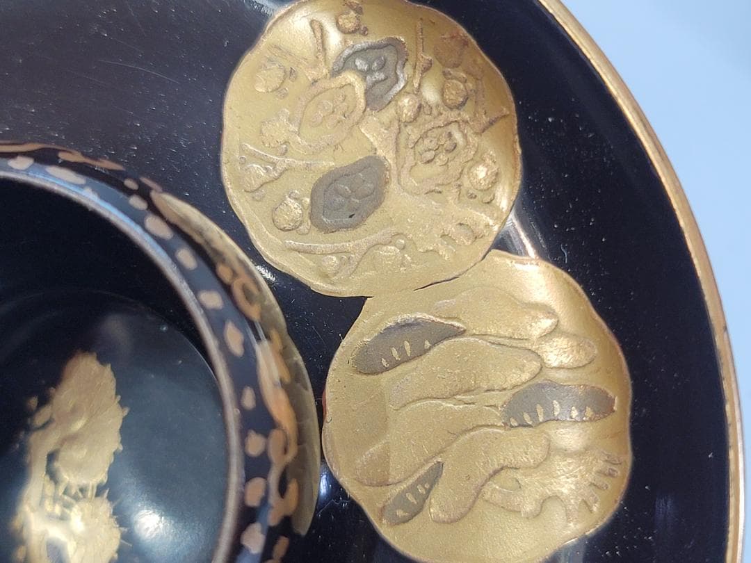 煎茶 時代 蒔絵 碗台 一対