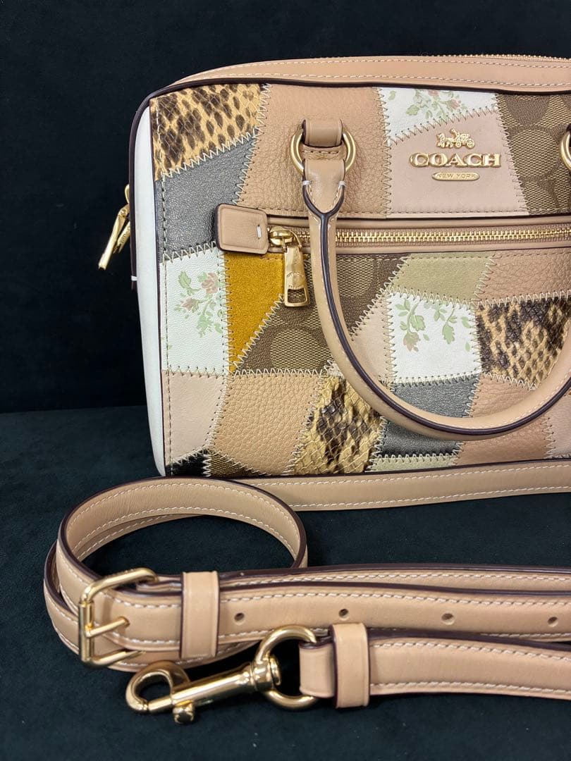 COACH コーチ 2WAYミニボストンバッグ パッチワーク