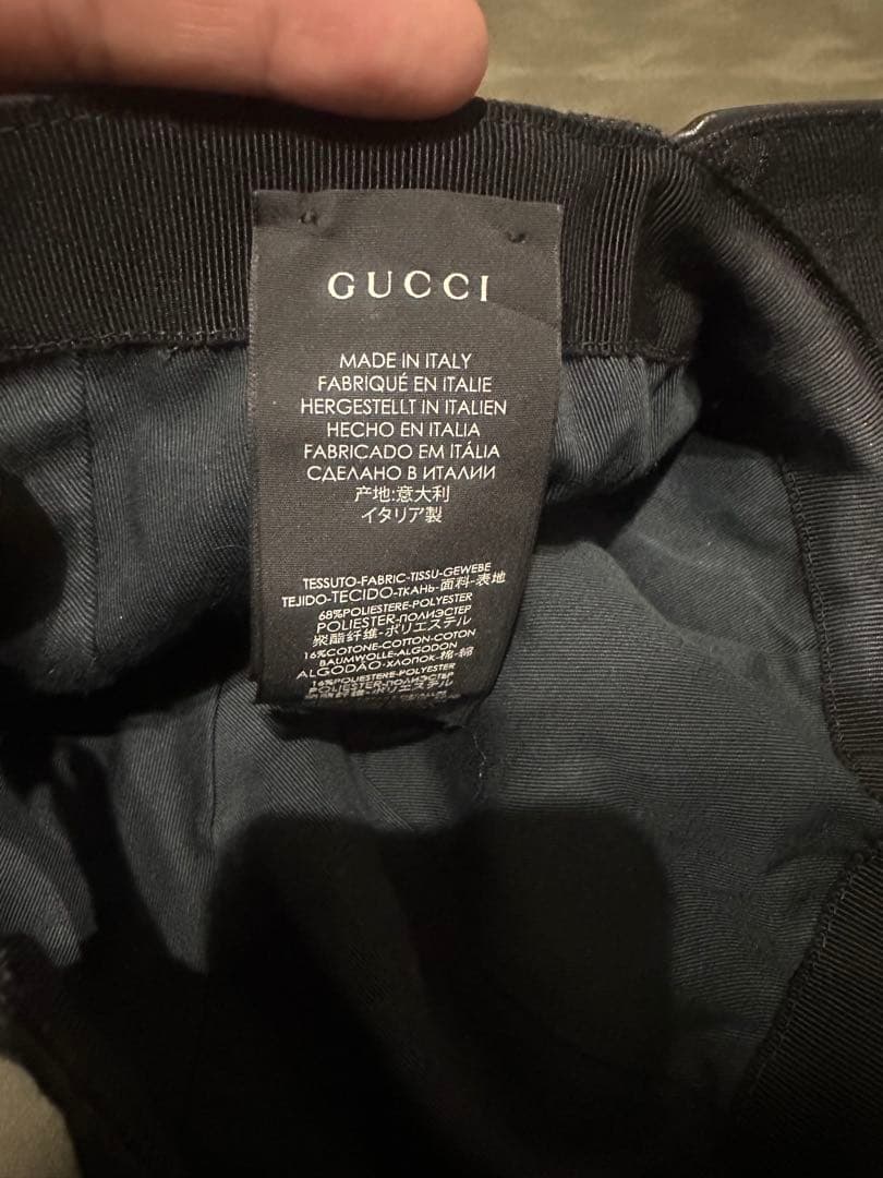 Gucci ブラック GGパターン キャップ