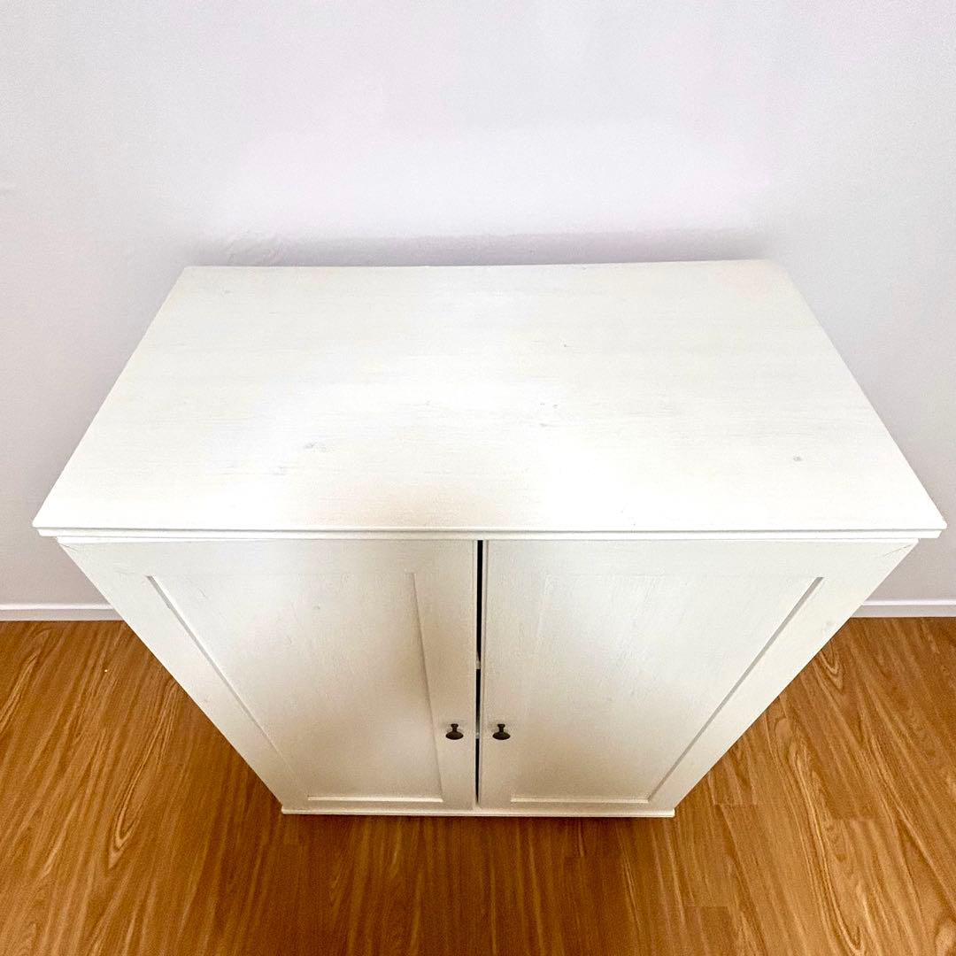 ホワイト木製キャビネット 2扉