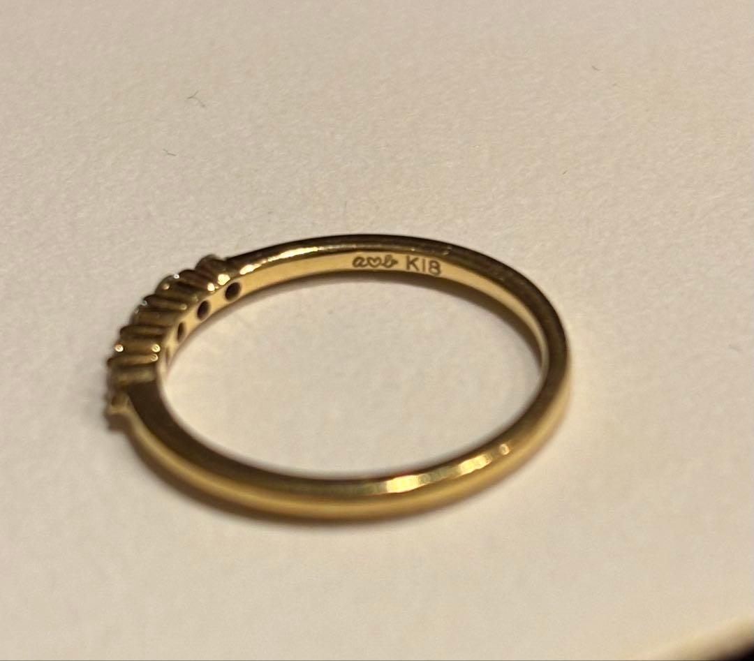 葉*ぱ様 AHKAH アーカー K18 エメピンキー ダイヤ リング3号 0.1