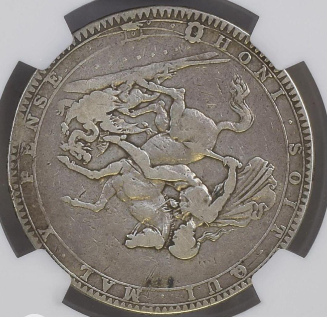 希少　イギリス　1819年 ジョージ3世　クラウン　NGC 鑑定　二重　刻印