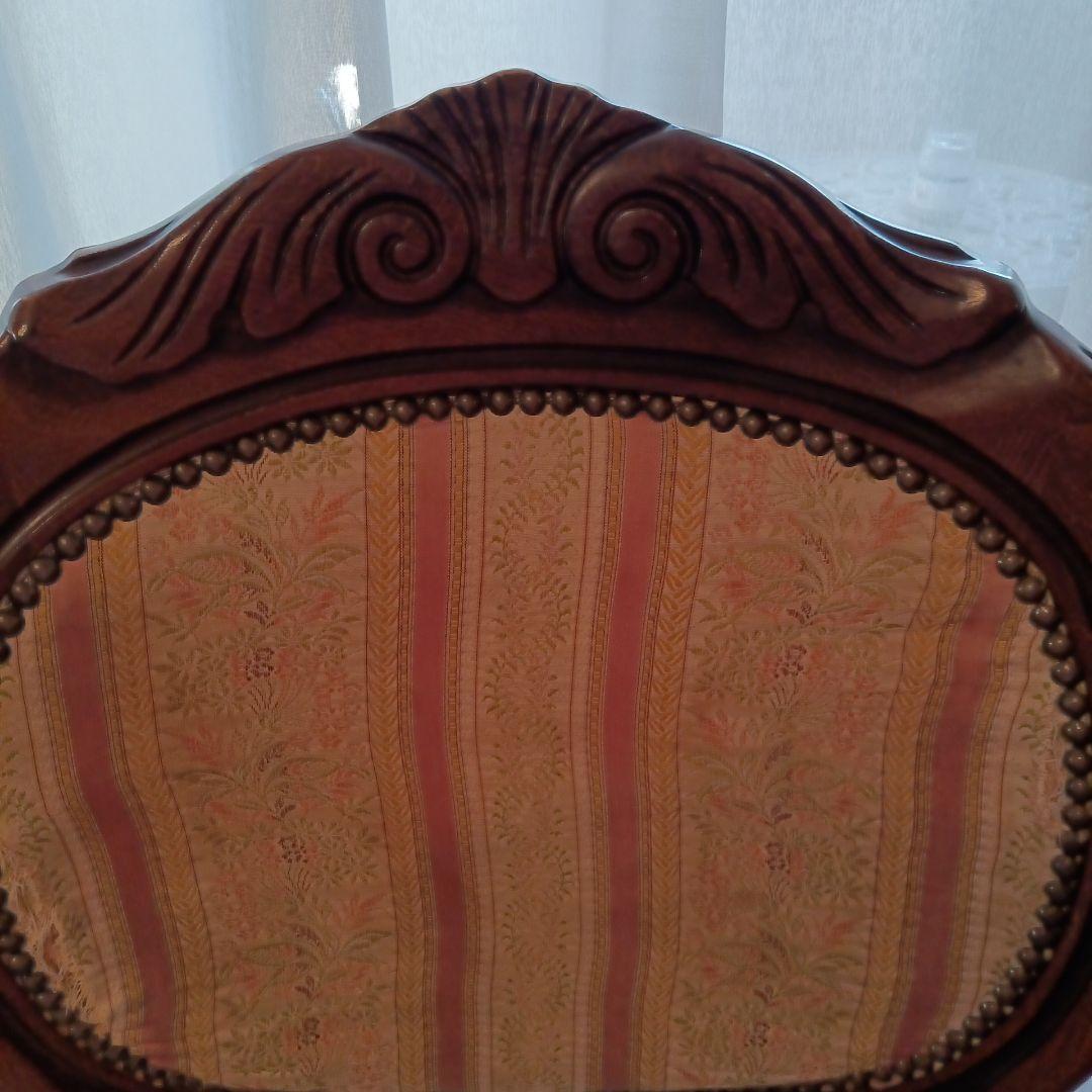 ③猫脚★エレガント★ヨーロピアン★ピンクストライプ布張り★ヴィンテージ★