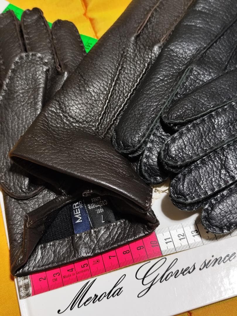 初売り 今季 メローラ ディア黒 カシミア黒 革手袋 グローブ MEROLA