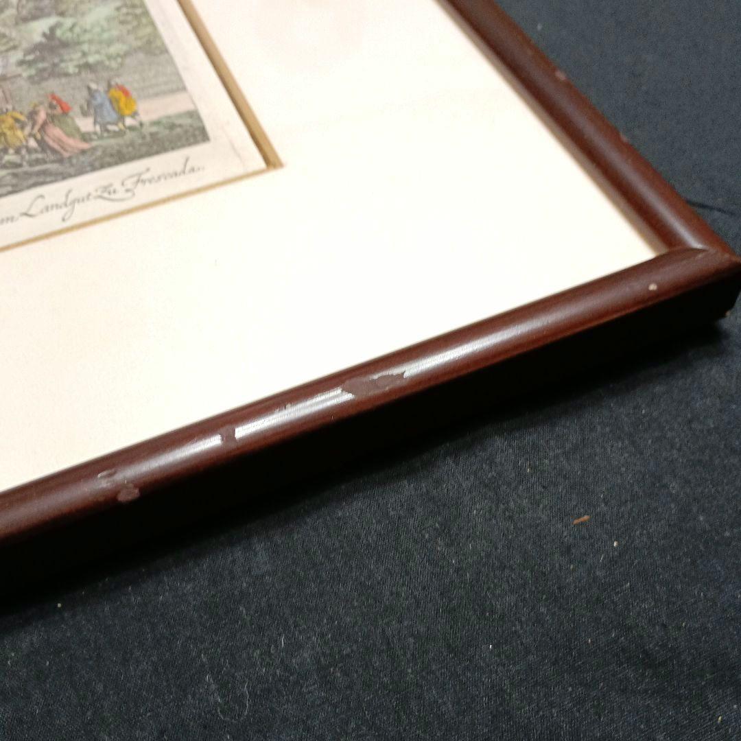 額装品　古典版画　1685年　FALDA 「Villa Frescada」ローマ