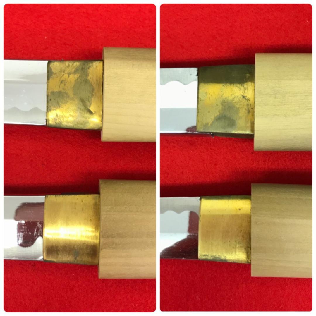 模造刀 白鞘 刀 脇差 セット　全長101/68cm　収納袋 刀剣美術 居合道