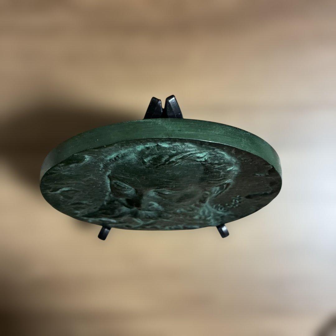 会津若松 太田良平作 河野広中 顔 レトロブロンズレリーフ 昭和珍品　銅