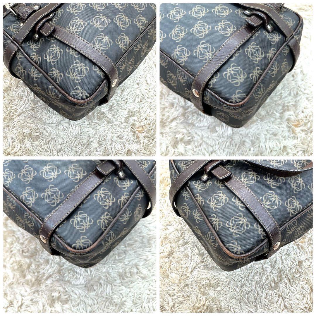 【美品】ロエベ ハンドバッグ ブラウン アナグラム ミニボストンバッグ