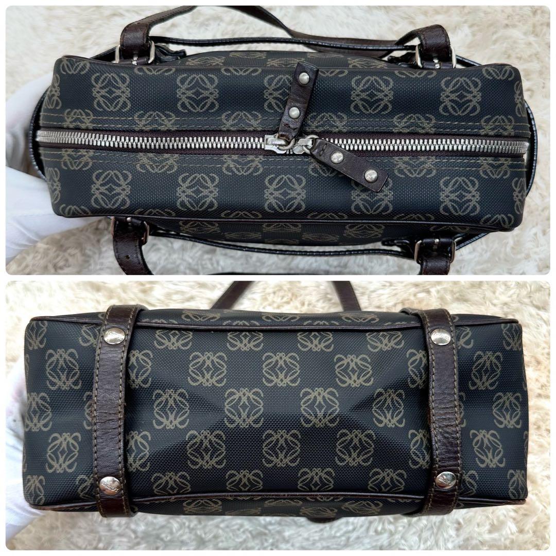 【美品】ロエベ ハンドバッグ ブラウン アナグラム ミニボストンバッグ