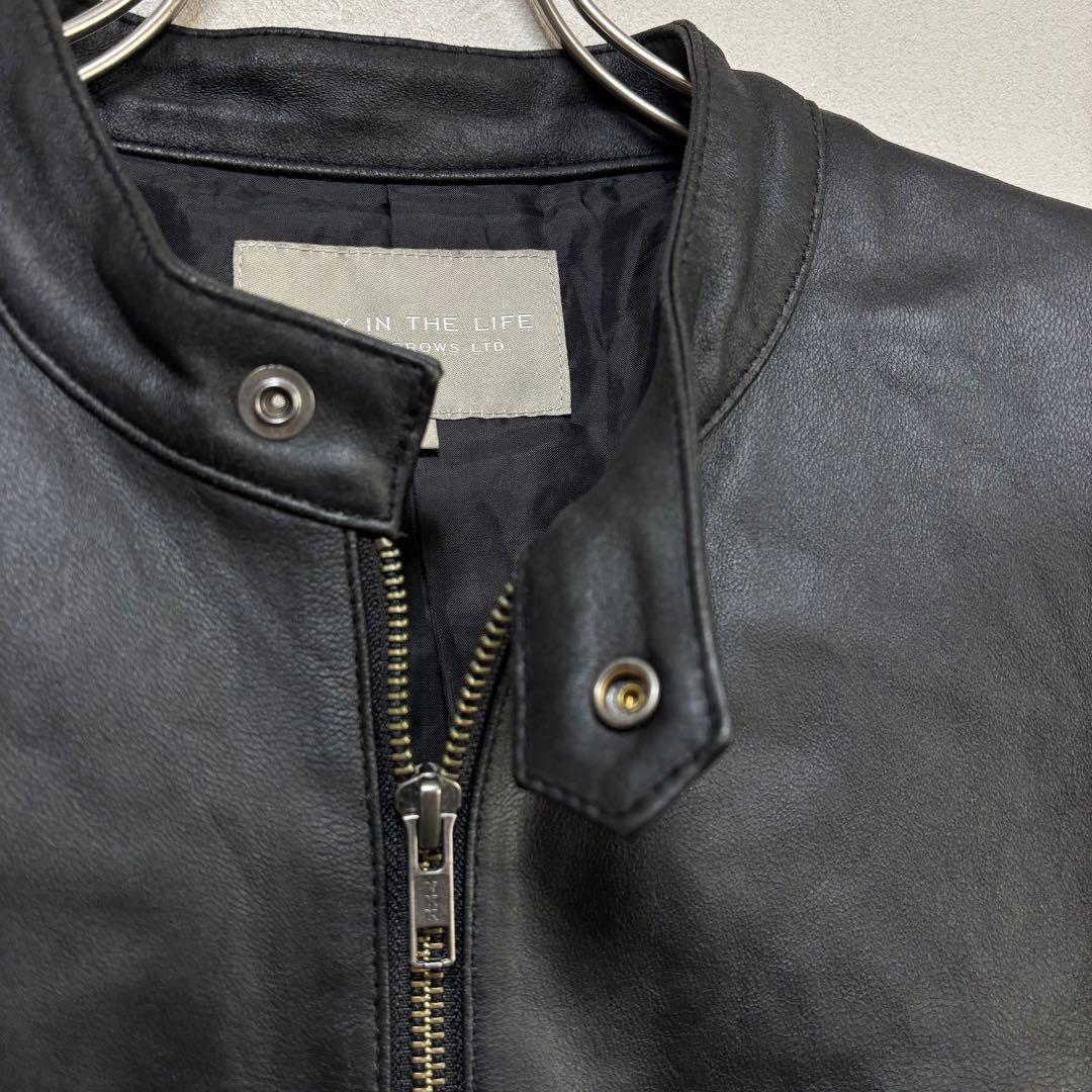 UNITED ARROWS ラムレザー シングルライダースジャケット 黒 L