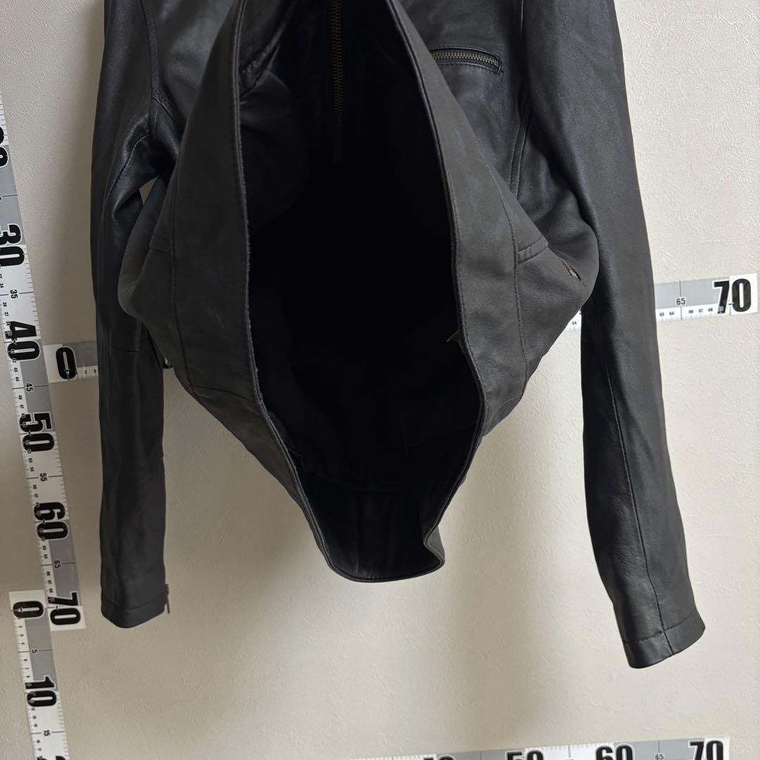 UNITED ARROWS ラムレザー シングルライダースジャケット 黒 L