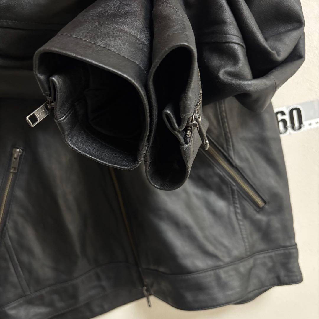 UNITED ARROWS ラムレザー シングルライダースジャケット 黒 L