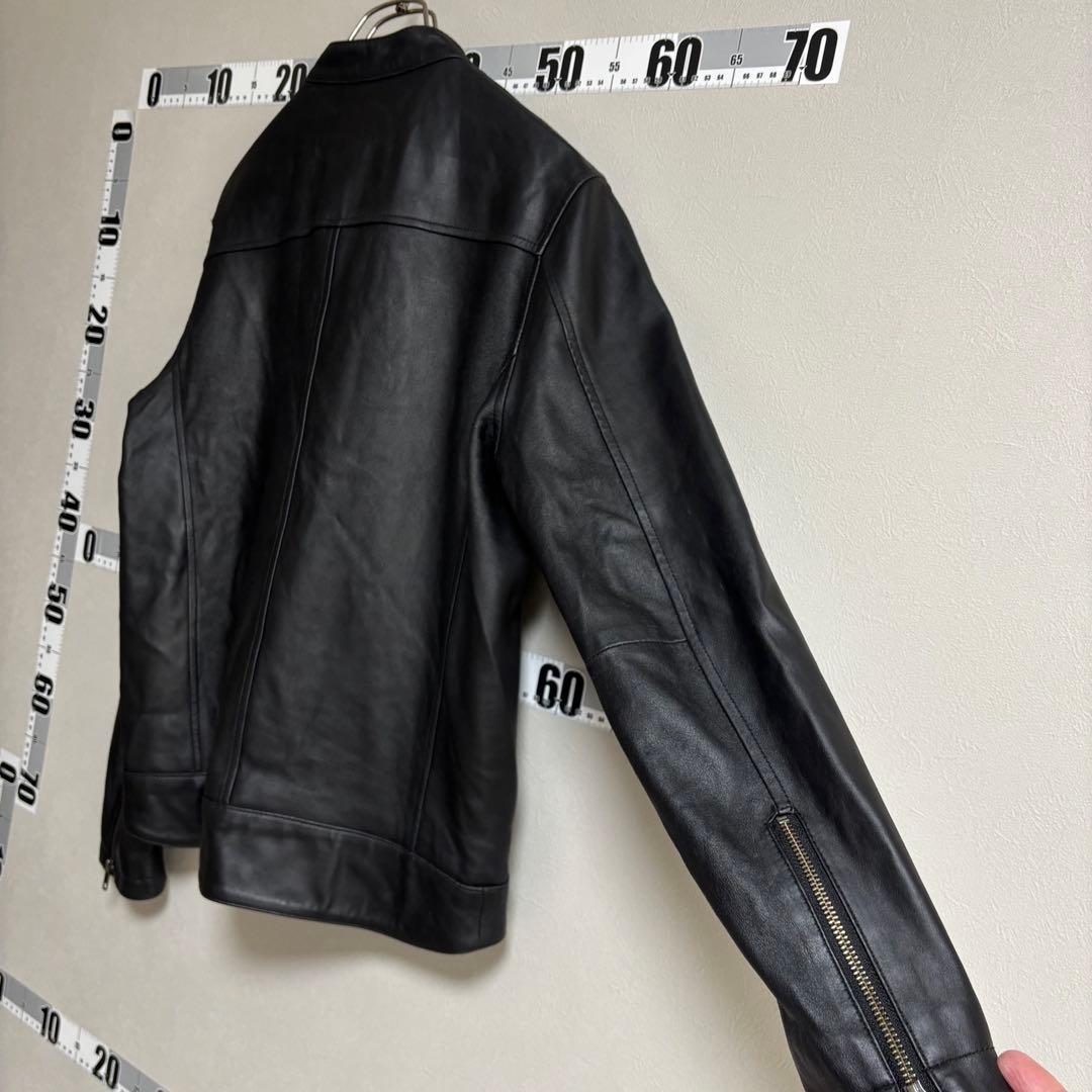 UNITED ARROWS ラムレザー シングルライダースジャケット 黒 L