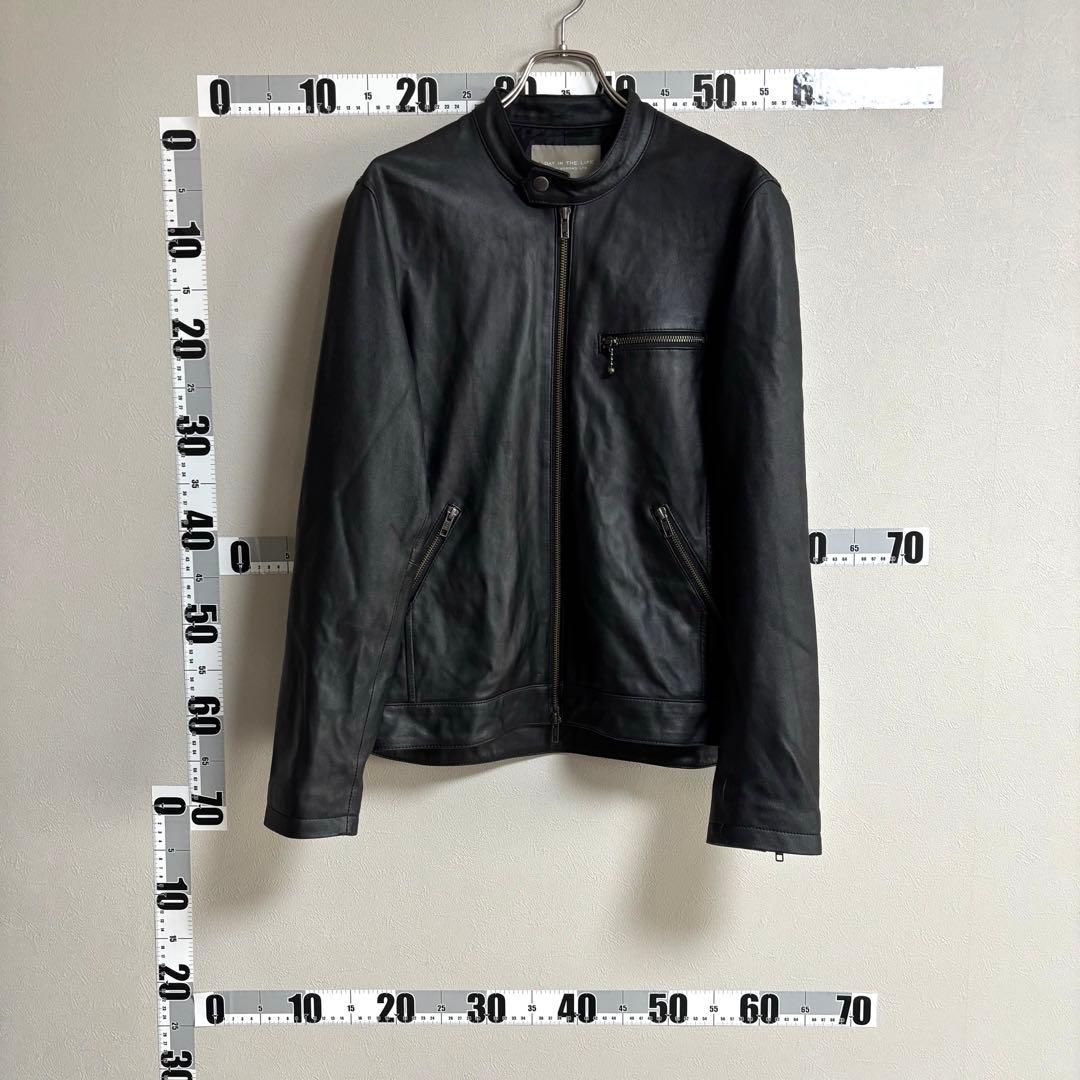 UNITED ARROWS ラムレザー シングルライダースジャケット 黒 L