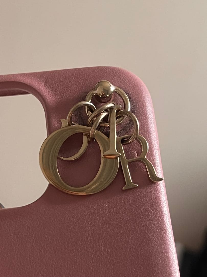 Lady Dior iPhoneケース 13Pro カナージュラムスキン ピンク