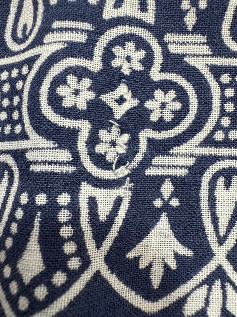 ヴィンテージバンダナ　クロス柄　ショベル柄　rn14193 ネイビー　今市