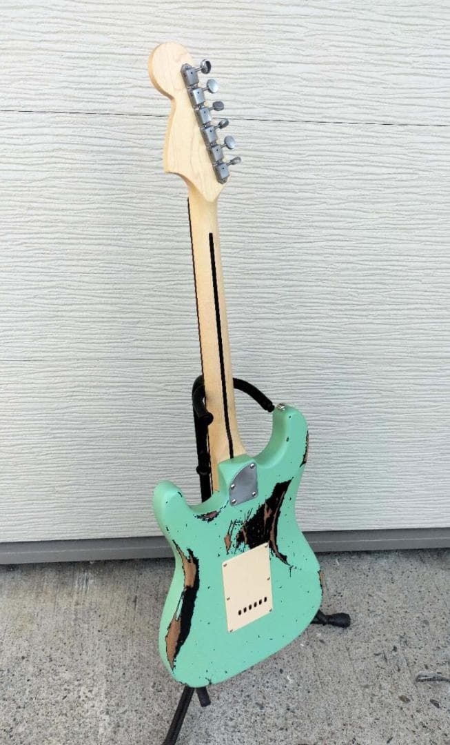 ストラトシンライン①　ハードレリックサーフグリーン　SSH　ステンレスフレット