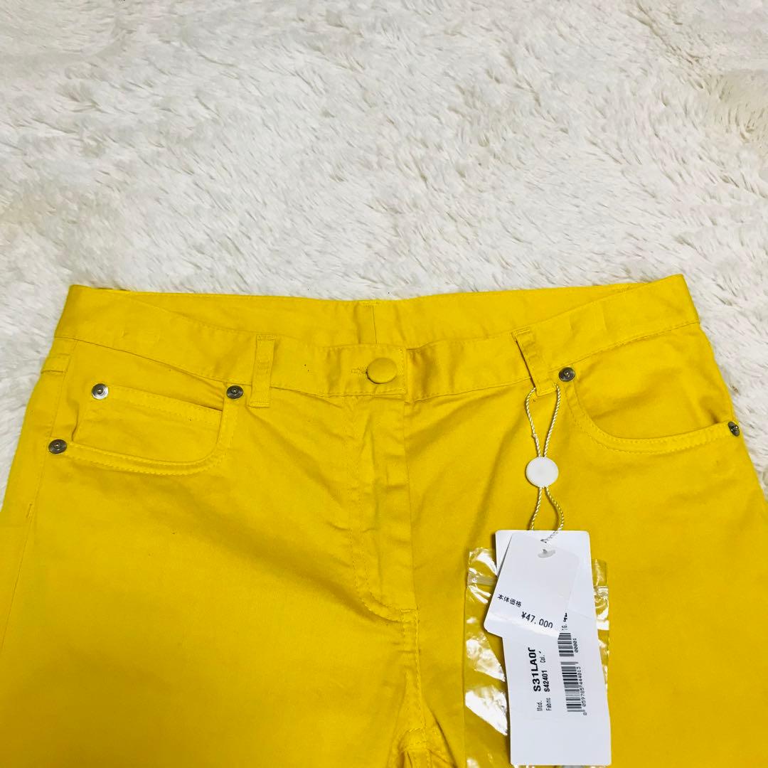 マルタンマルジェラ ストレッチ　カラー パンツ イエロー イタリア製 42