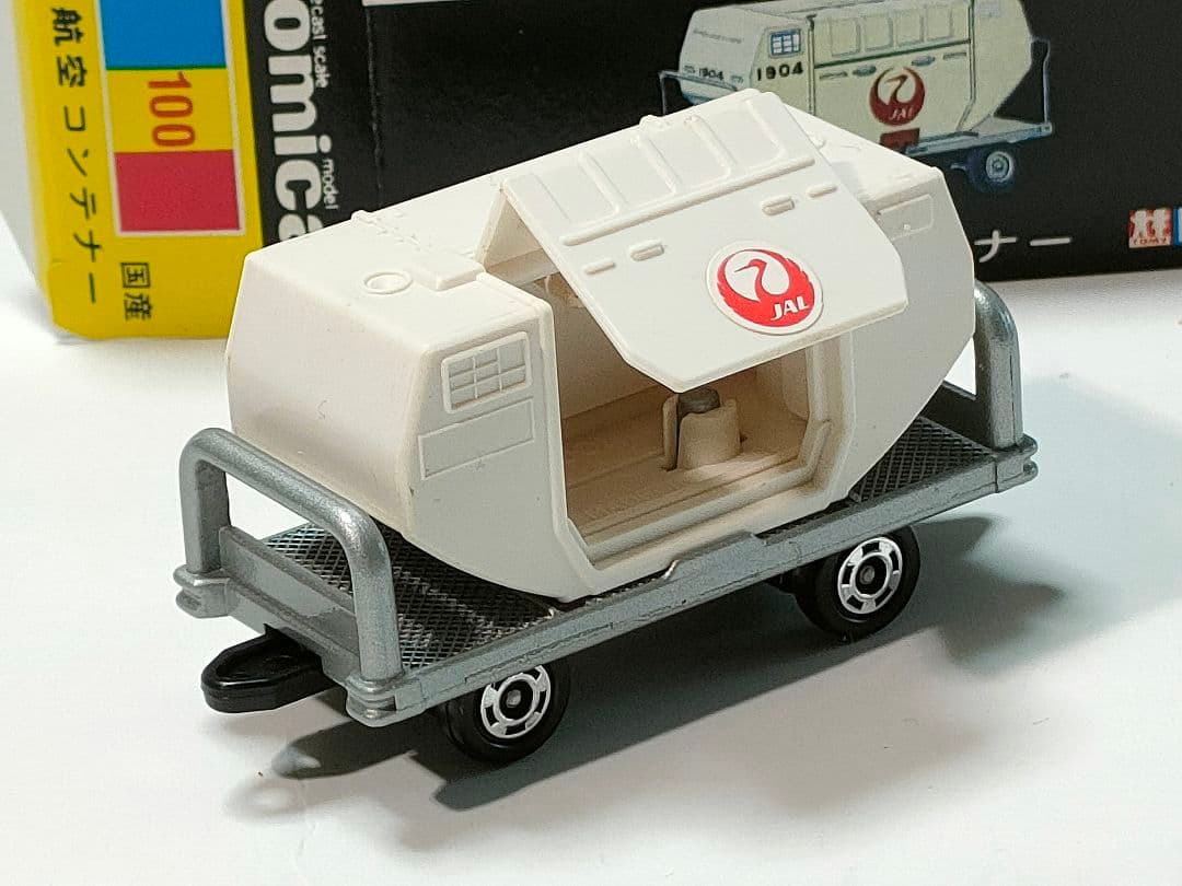 黒箱トミカ96 JAL日本航空コンテナ牽引車+100 JAL日本航空コンテナ