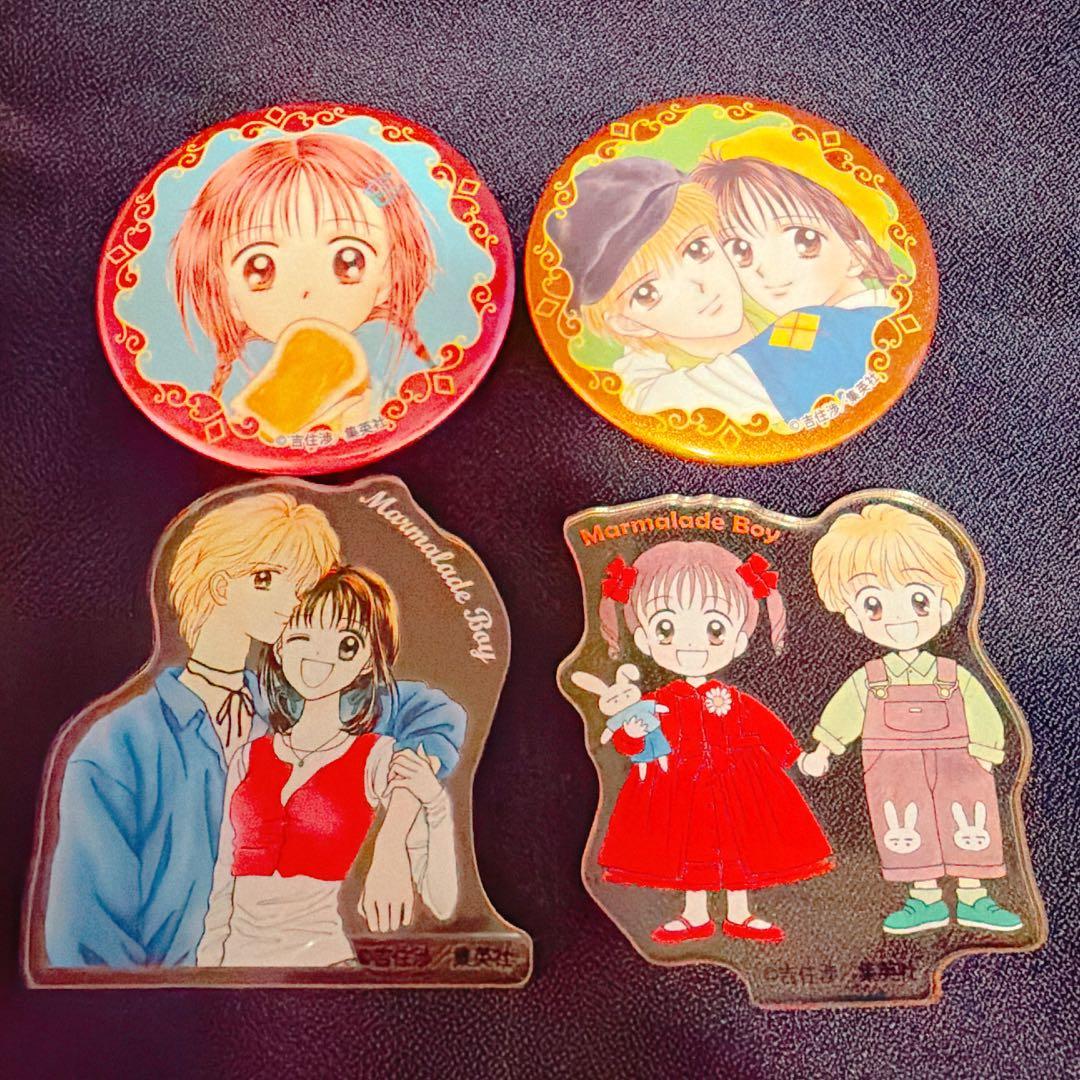 りぼん 70周年 カフェ ママレードボーイ キラキラ缶バッジ アクリルステッカー