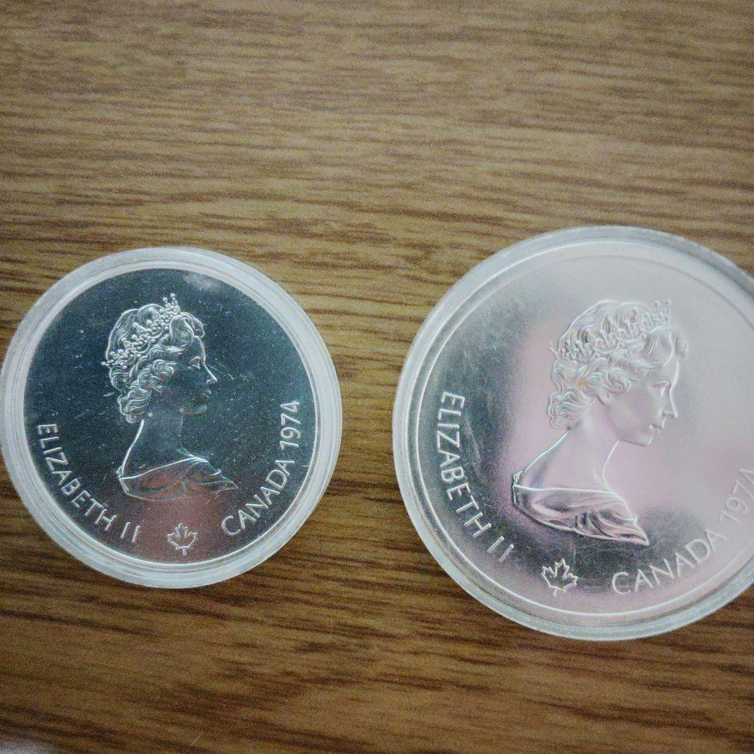 カナダ エリザベス2世 銀貨 モントリオールオリンピック 1976年