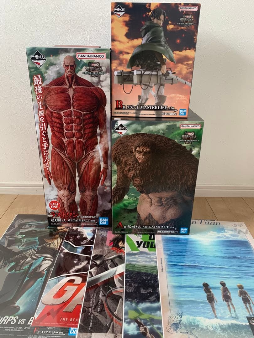 進撃の巨人 一番くじ A賞、B賞、ラストワン賞、3点+クリアポスター