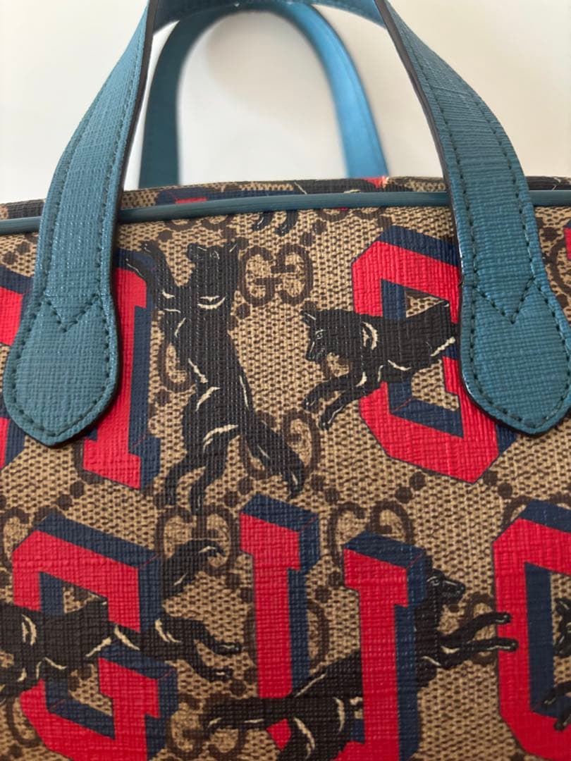 GUCCI ショルダーバッグ チルドレンズ GGプリント ウルフ オオカミ 犬