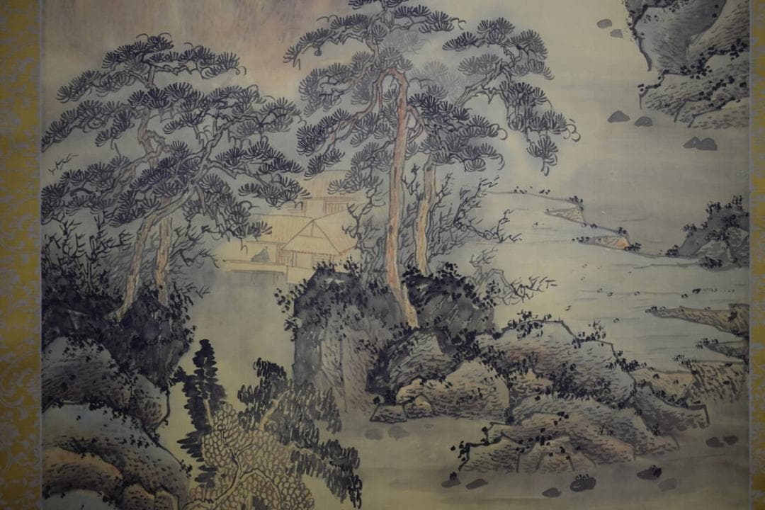 真作/雲章/山水幽居図/大幅/布袋屋掛軸HF-540