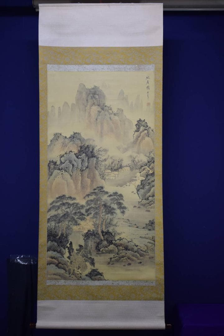 真作/雲章/山水幽居図/大幅/布袋屋掛軸HF-540