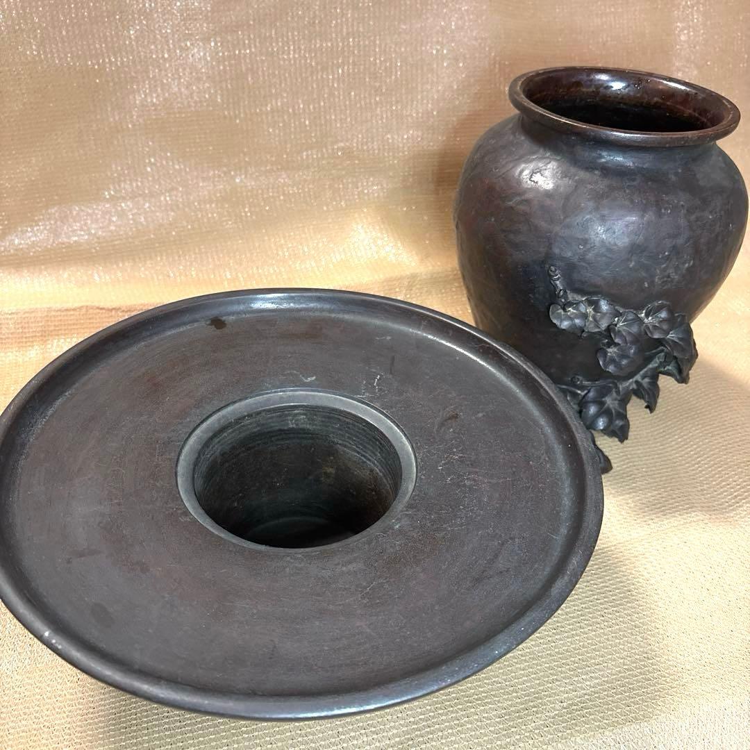 薄端▫️勝雲 六家勝太郎 ▫️花器 花瓶 花入 華道具▫️高岡銅器 骨董品▫️送料込