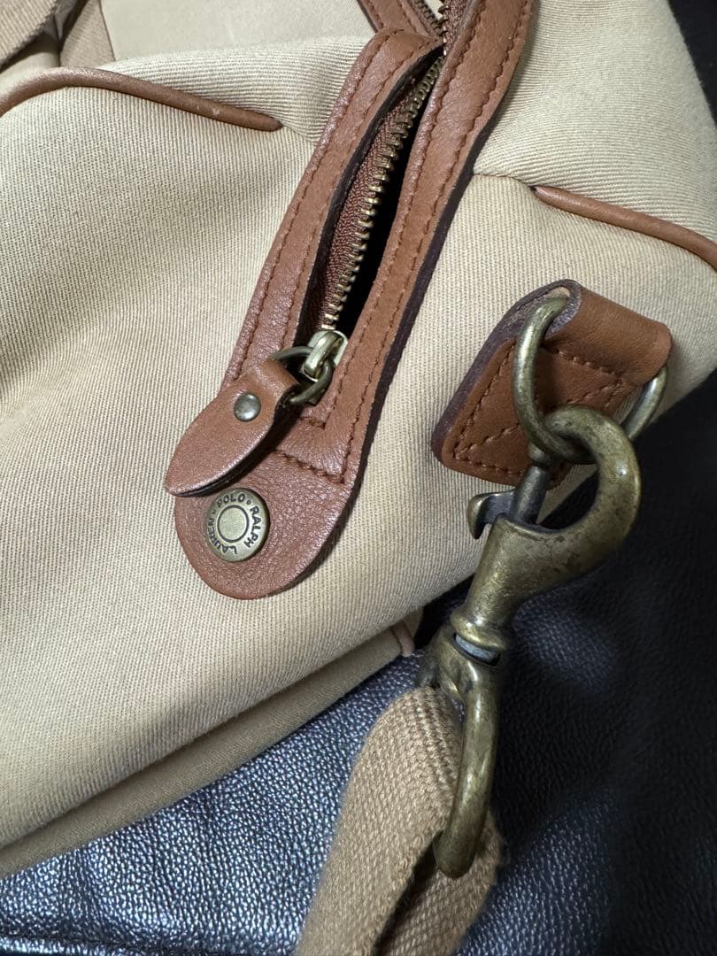 POLO RALPH LAUREN キャンバスボストンバッグ ベージュ