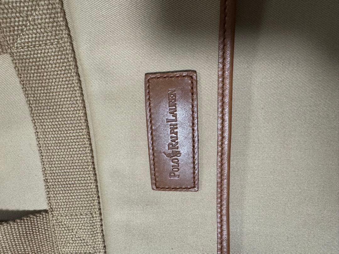 POLO RALPH LAUREN キャンバスボストンバッグ ベージュ