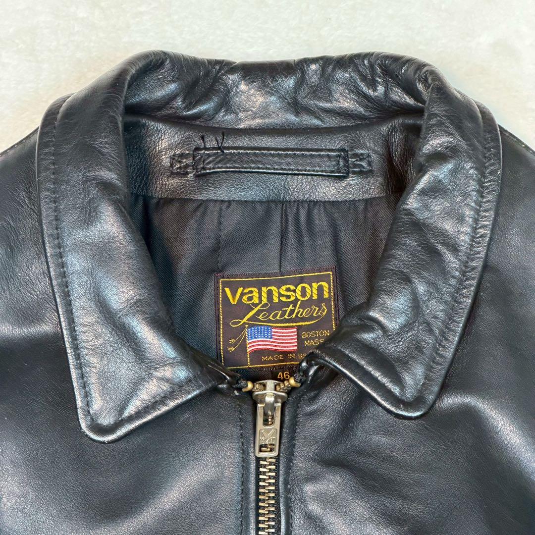 SIZE46 VANSON ENF ライダースジャケット ブラック 大きいサイズ