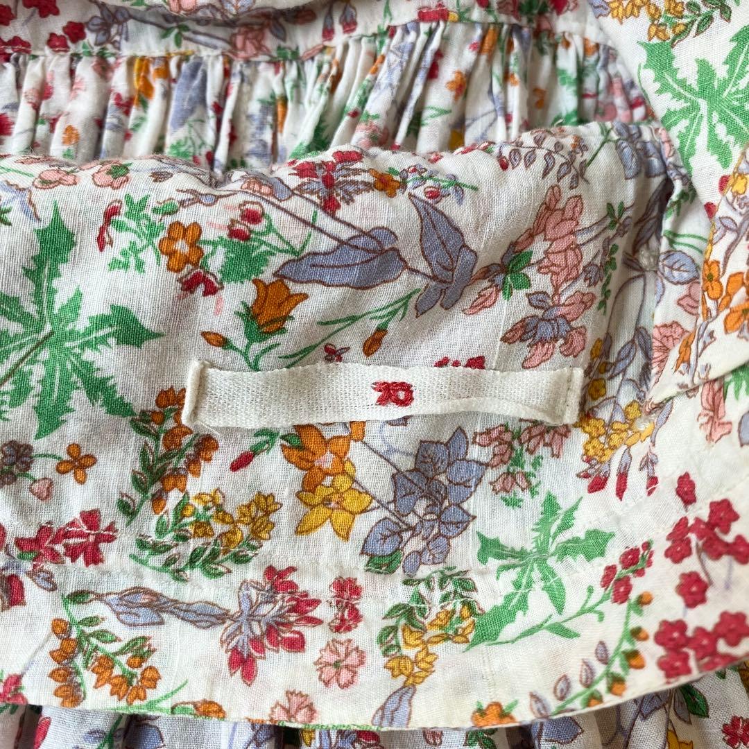 【美品】45R　スカート　LIBERTY　ネオンフィールズ　花柄　ギャザー　M