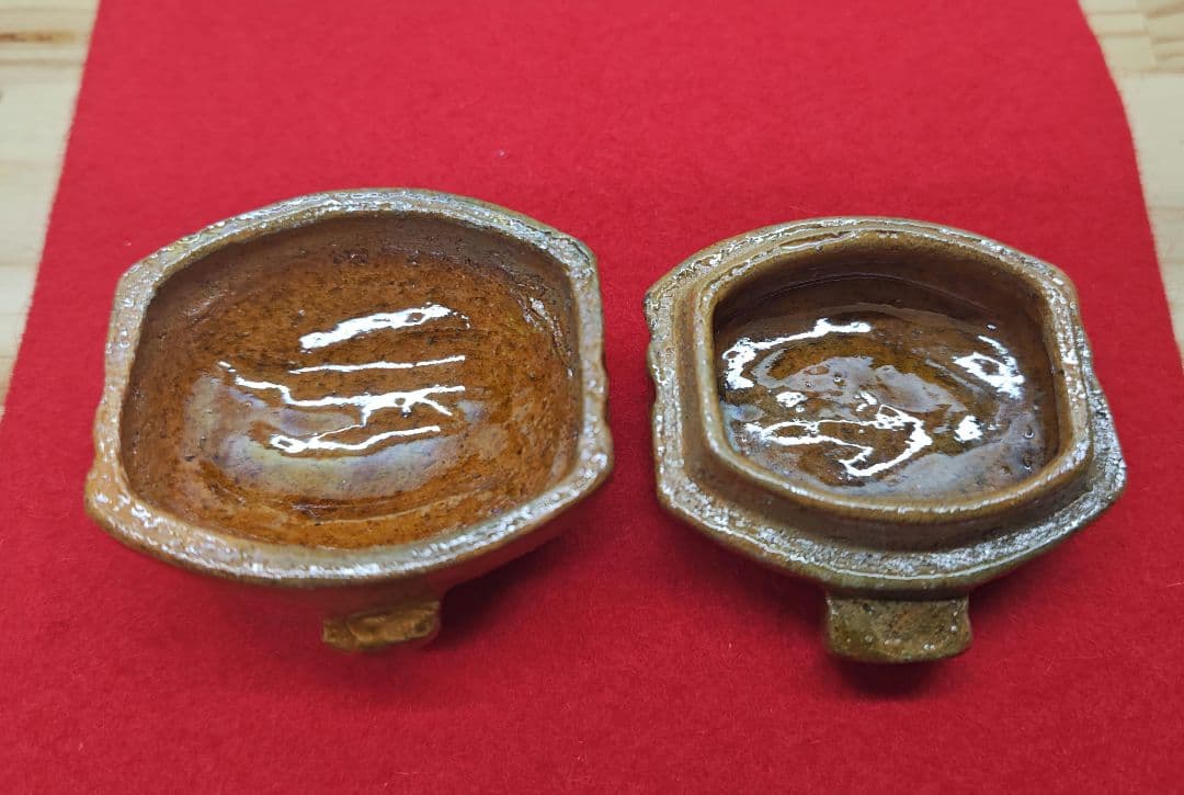 送料込【逢絢亭】茶道具 香合 大樋焼 飴釉 福槌香合 大樋長左衛門 共箱入り