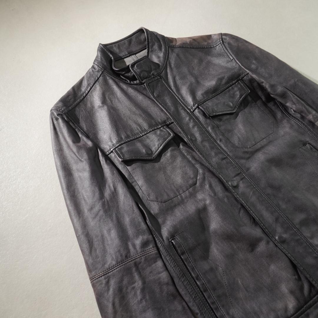 Platinum COMME CA レザージャケット 羊革 ブラウン/JW89