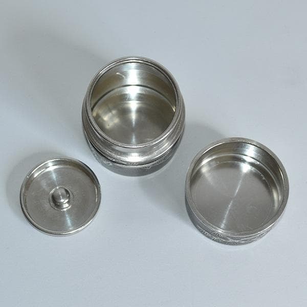 煎茶道 上錫大阪錫半 茶壷茶筒01